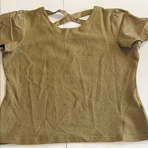Anthropologie - XL, Olive Green Cross Back Blouse